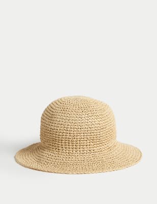 

Womens M&S Collection Straw Packable Bucket Hat - Natural, Natural