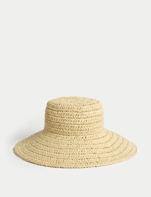 

M&S Collection Gorro de paja con ala anchaWomens - Natural, Natural