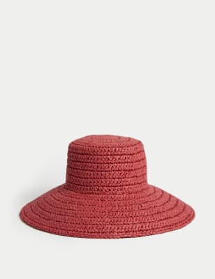

Womens M&S Collection Straw Wide Brim Hat - Sienna, Sienna