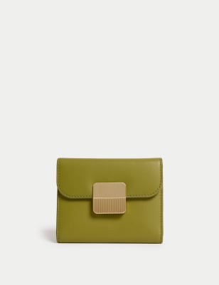 

Womens M&S Collection Small Leather Foldover Purse - Green, Green