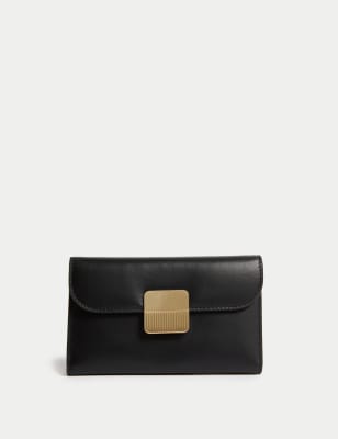 

Womens M&S Collection Large Leather Foldover Purse - Black, Black