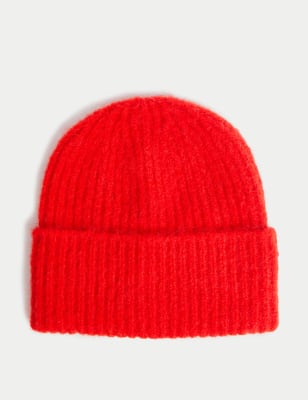 

Womens M&S Collection Ribbed Beanie - Red, Red