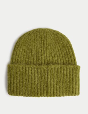 

Womens M&S Collection Ribbed Beanie - Green, Green