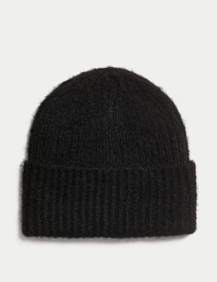 

Womens M&S Collection Ribbed Beanie - Black, Black