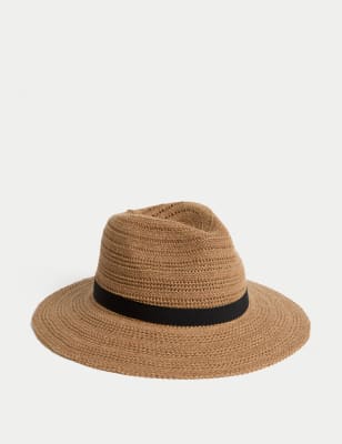 

Womens M&S Collection Cotton Rich Fedora Hat - Natural, Natural