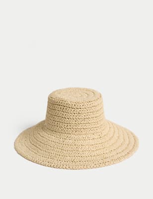 

Womens M&S Collection Straw Wide Brim Hat, Natural