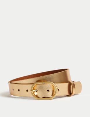 

Womens M&S Collection Leather Jean Belt - Gold, Gold
