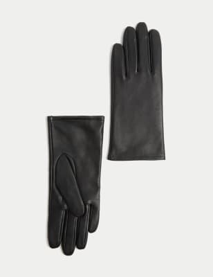 

Womens M&S Collection Leather Warm Lined Gloves - Black, Black