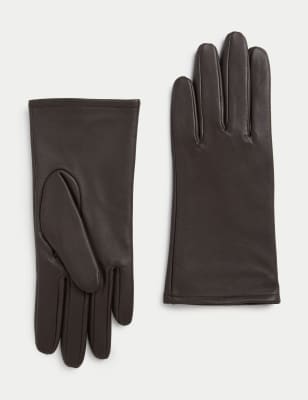 

M&S Collection Guantes de piel con forro cálidoWomens - Chocolate, Chocolate