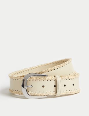 

Womens M&S Collection Whipstitch Detail Jeans Belt - Porcelain, Porcelain