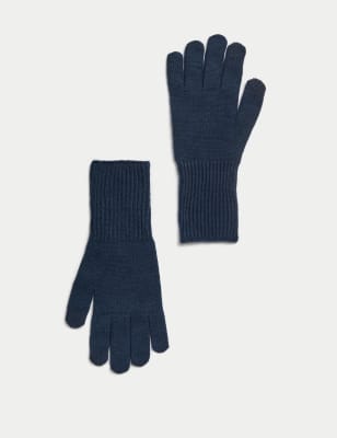 

Womens M&S Collection Knitted Touchscreen Gloves - Navy, Navy