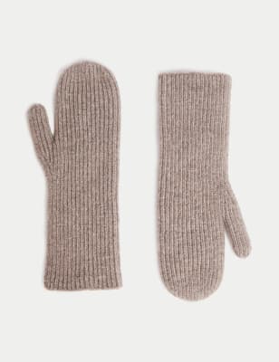 

Womens M&S Collection Knitted Mittens - Taupe, Taupe