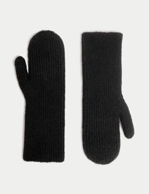 

Womens M&S Collection Knitted Mittens - Black, Black