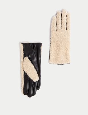 

Womens M&S Collection Borg Gloves - Cream Mix, Cream Mix