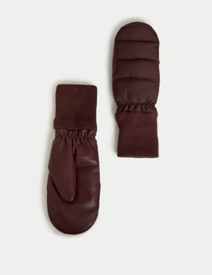 

Womens M&S Collection Cuffed Mittens - Burgundy, Burgundy