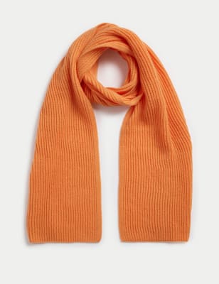 

Womens M&S Collection Knitted Scarf - Tangerine, Tangerine