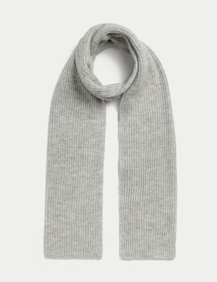 

Womens M&S Collection Knitted Scarf - Grey, Grey