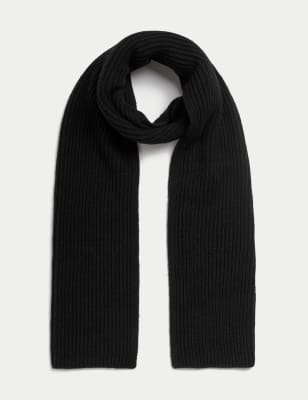 

Womens M&S Collection Knitted Scarf - Black, Black