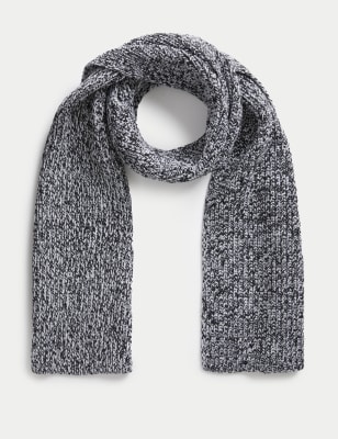 

Womens M&S Collection Chunky Knitted Scarf - Black Mix, Black Mix