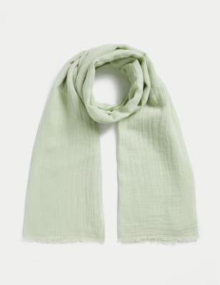 

Womens M&S Collection Schal aus Leinenmischgewebe mit Strukturmuster - Grün, Grün