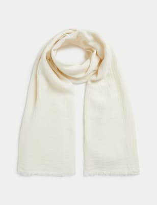 

Womens M&S Collection Linen Blend Textured Scarf - Cream, Cream