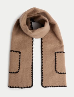 

Womens M&S Collection Whipstitch Scarf - Camel Mix, Camel Mix