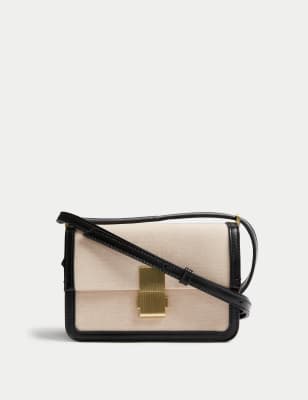 

Womens M&S Collection Faux Leather Cross Body Bag - Black Mix, Black Mix