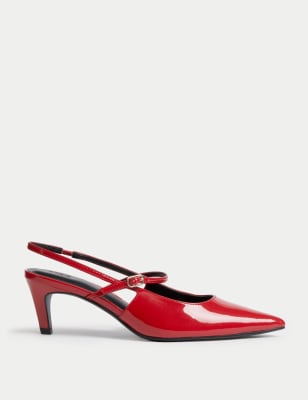 

Womens M&S Collection Stiletto Heel Pointed Slingback Court Shoes - Red, Red