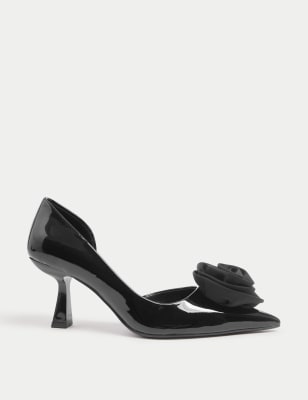 Black patent stiletto court shoes best sale