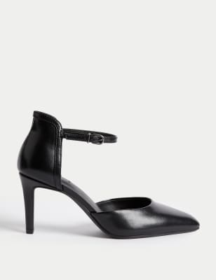 

Womens M&S Collection Weite Pumps mit Knöchelriemen - Black, Black