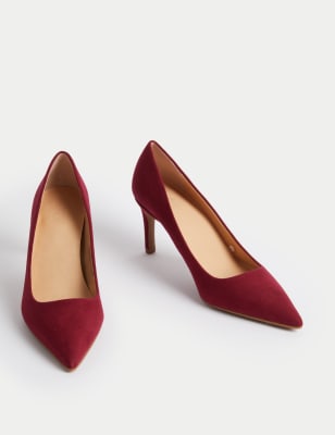 

Womens M&S Collection Stiletto Heel Pointed Court Shoes - Dark Red, Dark Red