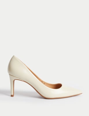 

Womens M&S Collection Stiletto Heel Pointed Court Shoes - Cream, Cream