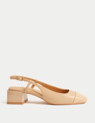 

Womens M&S Collection Leather Block Heel Shoes - Opaline Mix, Opaline Mix