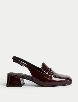 

Womens M&S Collection Patent Leather Block Heel Slingback Shoes - Burgundy, Burgundy