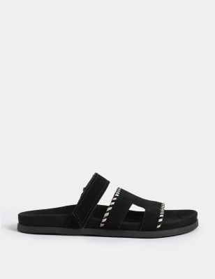 

Womens M&S Collection Suede Footbed Sandals - Black, Black
