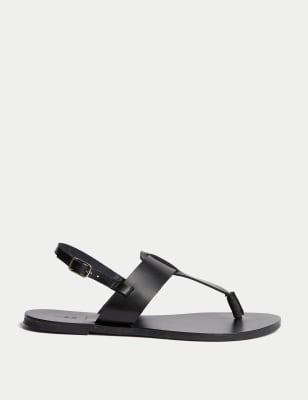 

M&S Collection Sandalias de dedo de piel con tira en el tobilloWomens - Black, Black