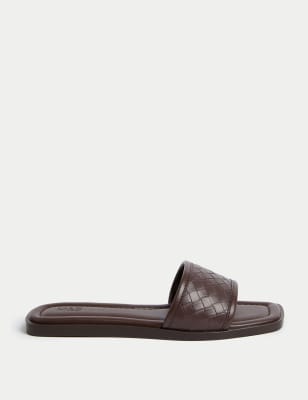 

Womens M&S Collection Woven Flat Mules - Chocolate, Chocolate