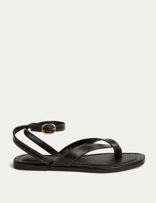 

Womens M&S Collection Ankle Strap Buckle Flat Sandals - Black, Black