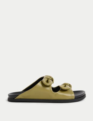 

Womens M&S Collection Leather Footbed Sandals - Olive, Olive