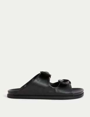 

Womens M&S Collection Leather Footbed Sandals, Black