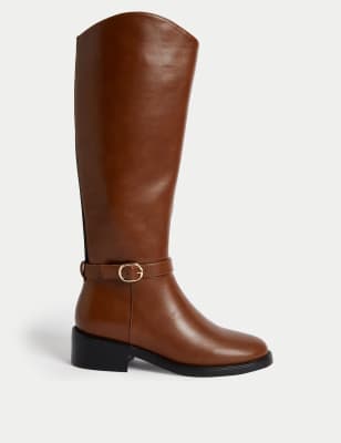 

Womens M&S Collection Riding Knee High Boots - Tan, Tan