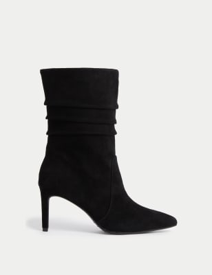 

Womens M&S Collection Suede Stiletto Heel Boots - Black, Black