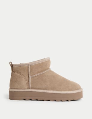 

Womens M&S Collection Suede Flatform Boots - Taupe, Taupe