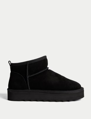 

Womens M&S Collection Suede Flatform Boots - Black, Black