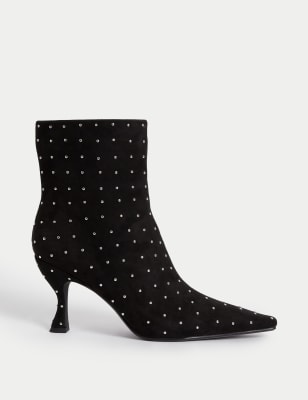 

Womens M&S Collection Studded Pointed Ankle Boots - Black Mix, Black Mix