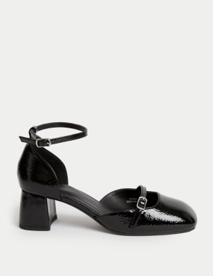 

M&S Collection Sandalias con tira en el tobillo y tacón en bloqueWomens - Black, Black