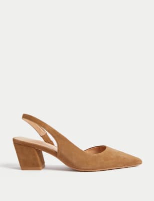 

Womens M&S Collection Lederpumps mit Blockabsatz - Tan, Tan