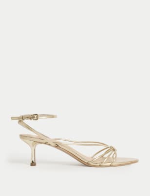 

M&S Collection Sandalias con tiras con hebilla y tacón de agujaWomens - Gold, Gold