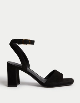 

Womens M&S Collection Ankle Strap Block Heel Sandals - Black, Black