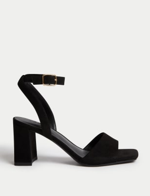 

M&S Collection Sandalias con tira en el tobillo y tacón en bloqueWomens - Black, Black